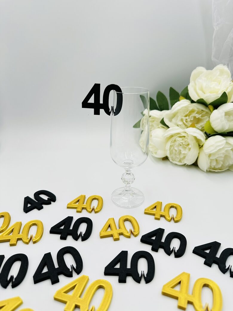 Dzimšanas dienas cipars - glāzes dekors