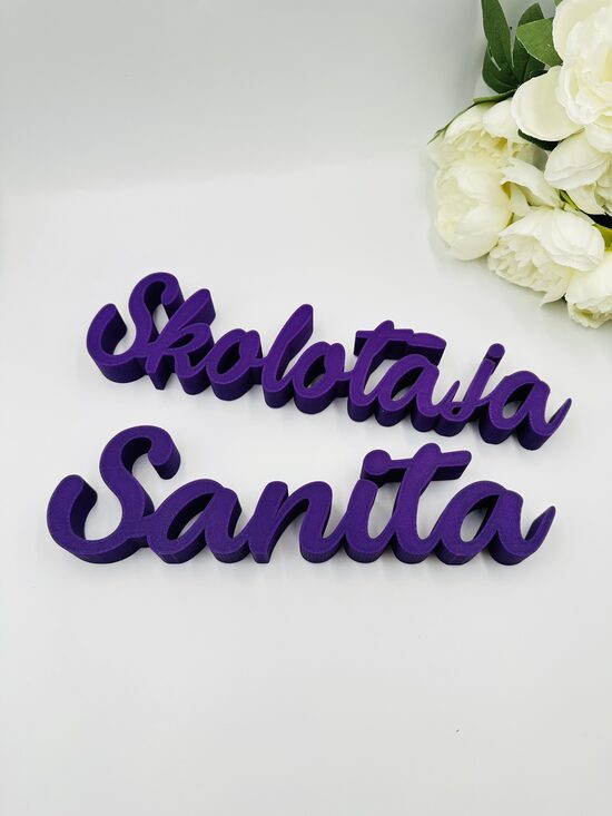 Dāvana skolotāju dienā - personalizēta zīme